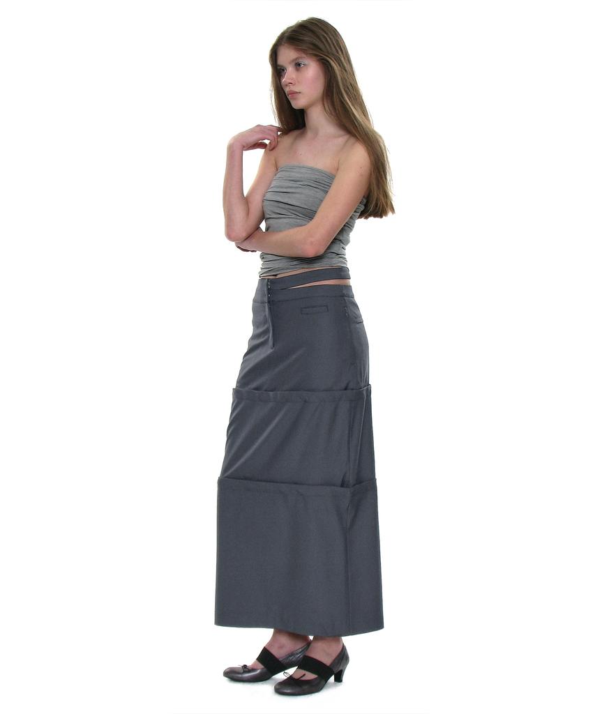 Partimento Woman Multiway Double Waist Transform Skirt_Charcoal