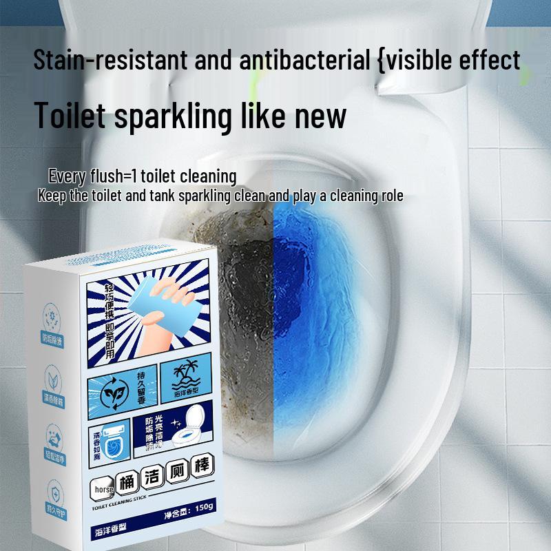 Automatic Toilet Bowl Cleaner Stick - Blue Bubble Deodorizer, Descaler & Odor Remover