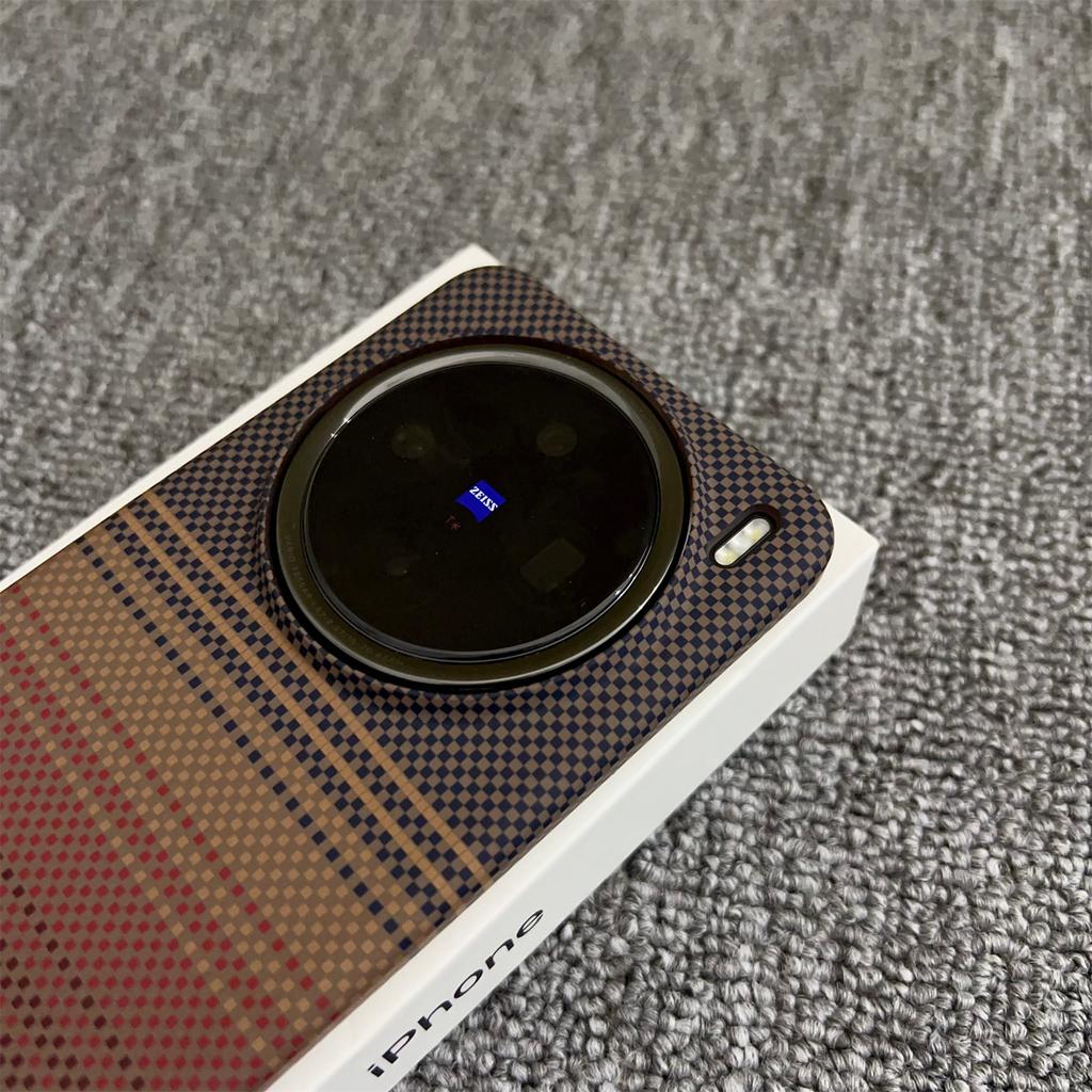 New Carbon Fiber Kevlar Pattern Phone Case For VIVO X200 Pro Mini X200S Ultra Thin Magnetic Shockproof Cover