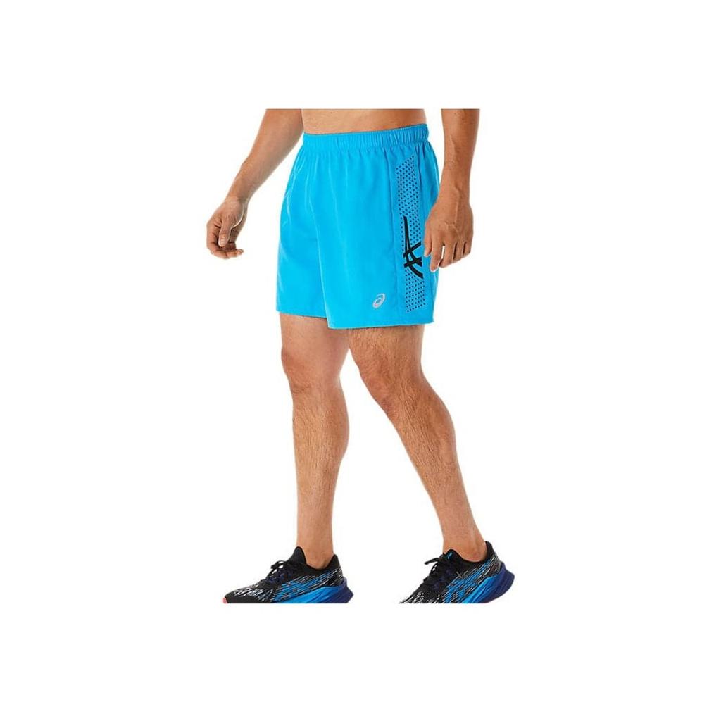 Asics Logo Print Polka Dot Lace-Up Mid-Waist Casual Shorts Men Bottoms Island-Blue Performance-Black 2011C835-403