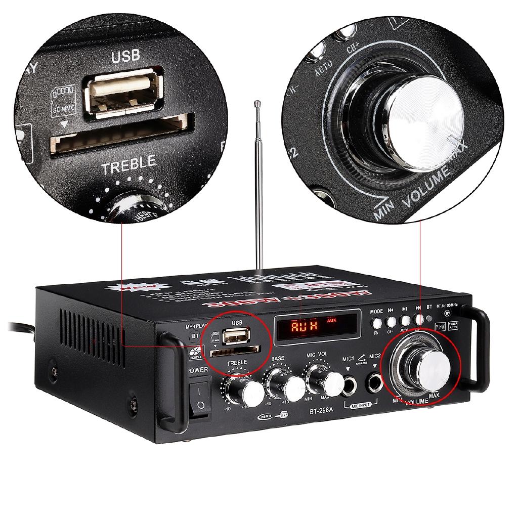600W Audio bluetooth Home Amplifier Subwoofer Amplifier Home Theater Sound System Mini Amplifier Professional Amplifiers