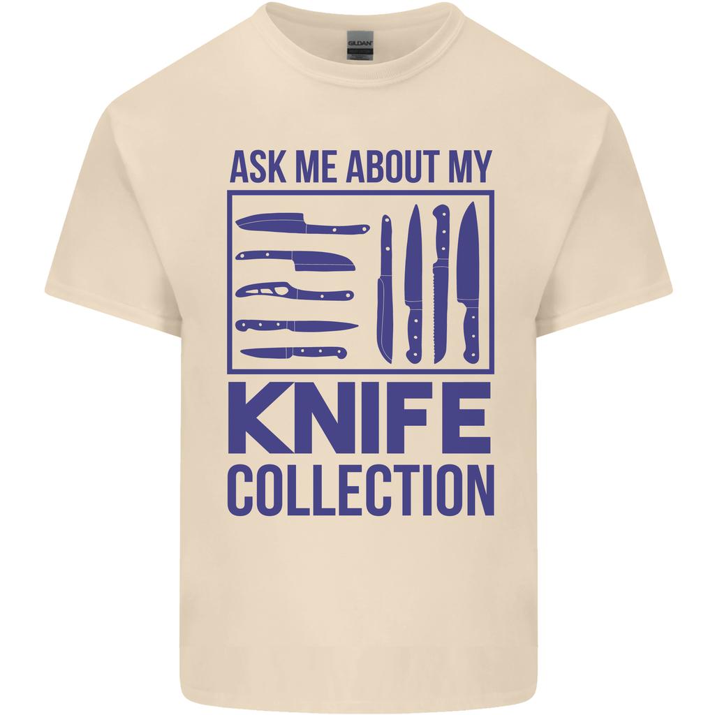 Ask About My Knife Collection Funny Chef Unisexs Light Cotton Tshirt