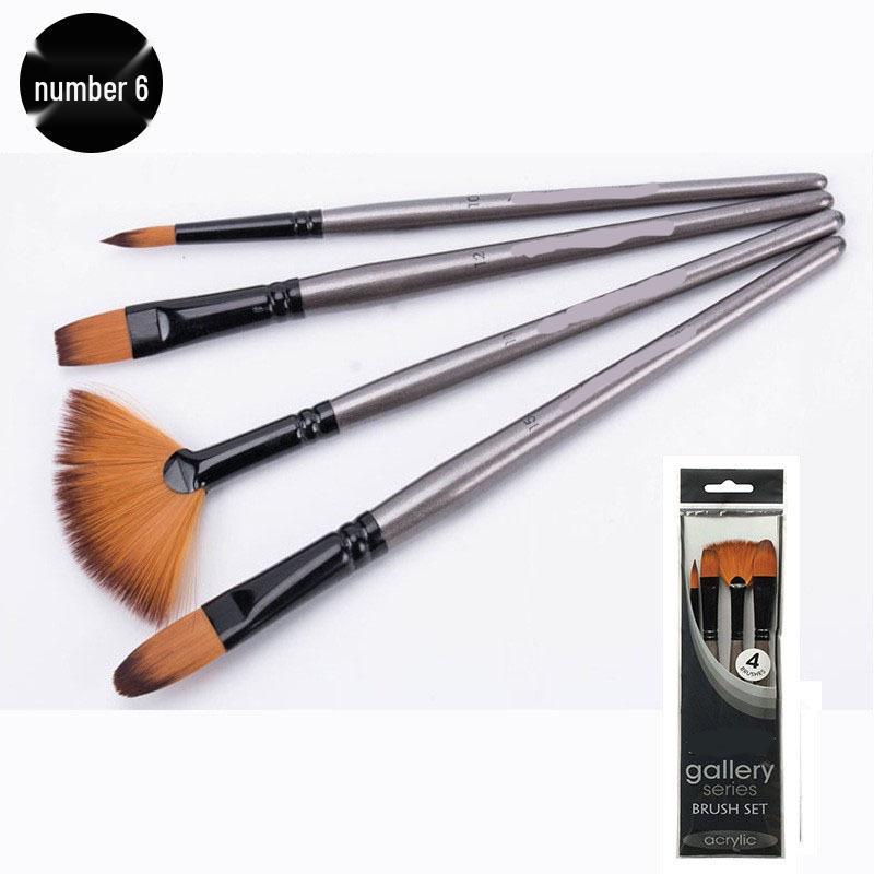 Acrylic & Watercolor Brush Set: Nylon Liners, Fan, & Outlining Brushes