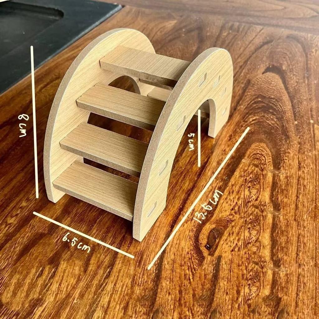 Wooden Hamster House Platform Ladder Solid Wood Interactive Toy For Small Pets Home Habitat Holiday Gift Cozy Cute