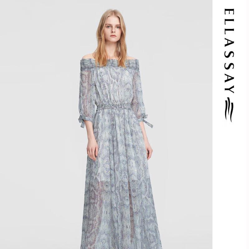 

ELLASSAY Women s Off-Shoulder Printed Long Dress XS