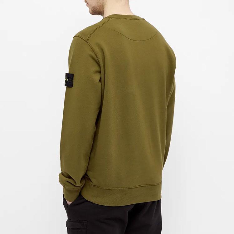 Stone Island Garment Dyed Sweatshirt Olive Men Tops Green 741563051-V0058