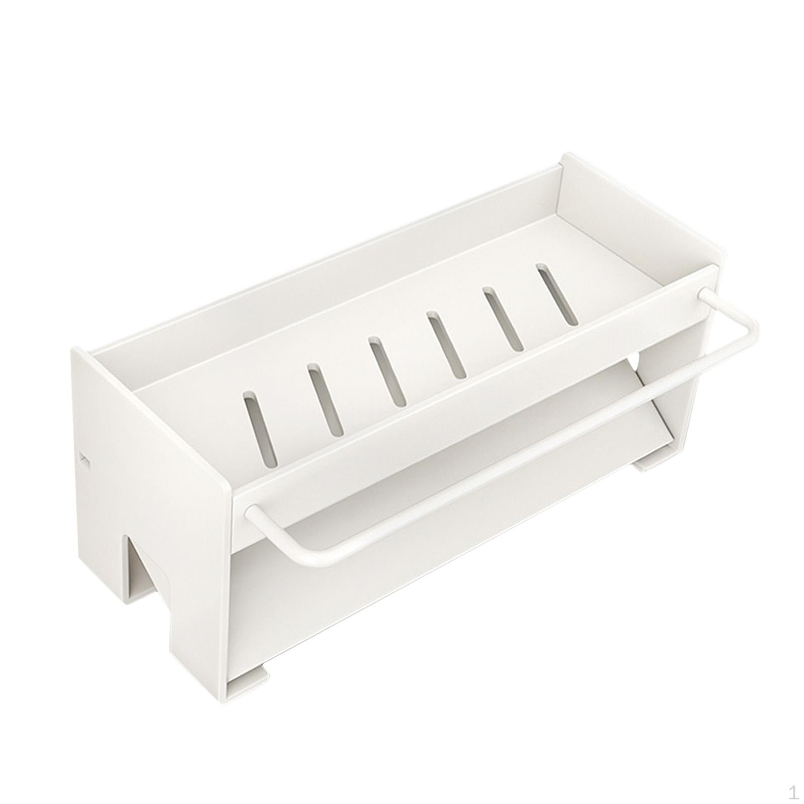 

- Стойка для хранения сливных принадлежностей, полка для сливных принадлежностей, многофункциональный держатель для губки для кухонного крана для прачечной, White With Rod