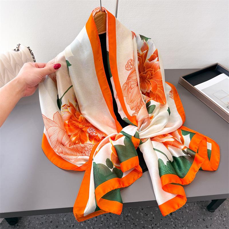 Luxury Brand Woman Scarf Muslim Hijab High Quality Ladies Shawl Headband Flower Paisley Scarf for Women Beach Silk Scarf Bandana