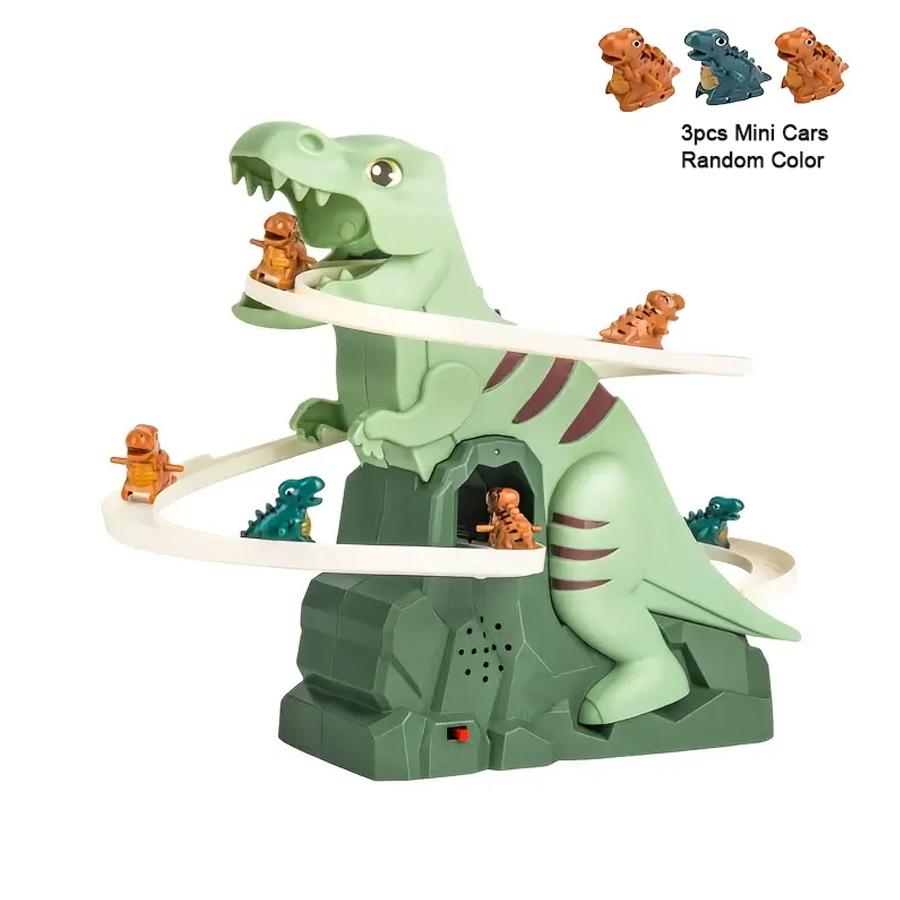 

Іграшка Динозавр, що піднімається сходами, Машинки-динозаври, Гірка для підйому, Музична іграшка, Перегони з переслідуванням, Електрична роликова траса, Гра для дітей на Різдво