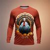 Thanksgiving Day Men's Long Sleeve Shirt 3D Turkey Print Men's Long Sleeve Clothing Street Fashion Holiday Party Oversized Tees
