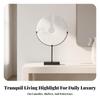 Marble Disc Sculpture with Stand Minimalist Decorative Accent for Bookshelf