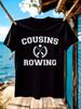 Cousins Rowing Graphic Tshirt Graphic Tshirt - Crew Motif...