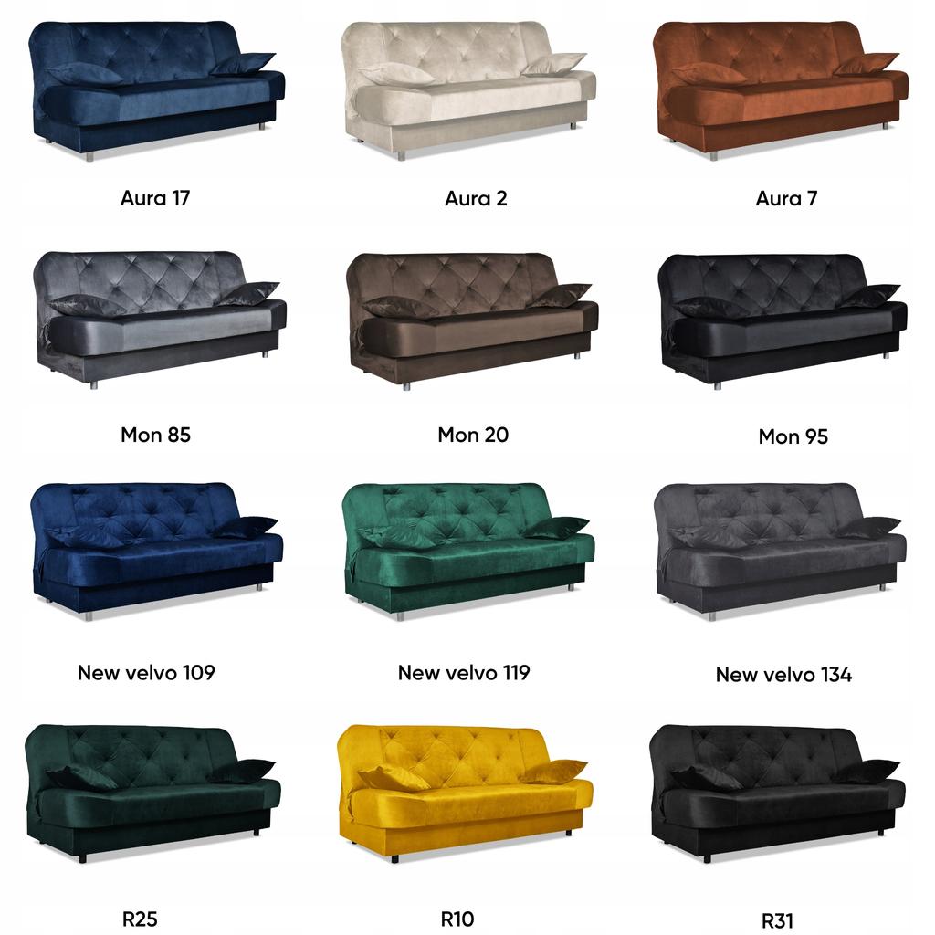 Kanapa sofa Sara Karo rozkładana wersalka spania bonell łóżko Family meble