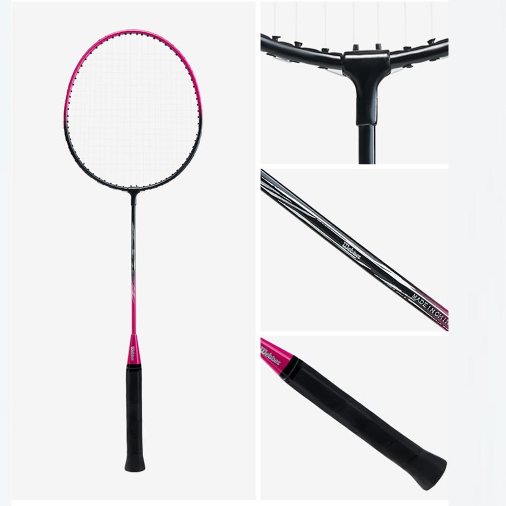 YZP Badminton Racket Set, Double Racket, Lightweight, Sturdy, Beginner, Carrying Bag Included, Adults, Children