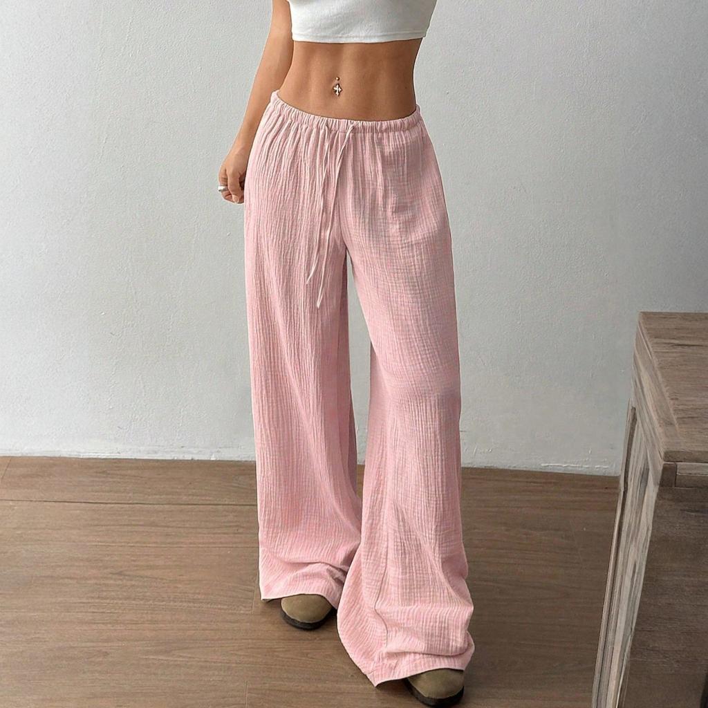 Women's Pants Fashion Casual Pants Solid Color Drawstring Pants