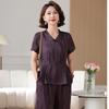 New Chinese Style Short Sleeve Blouse for Middle-Aged Women