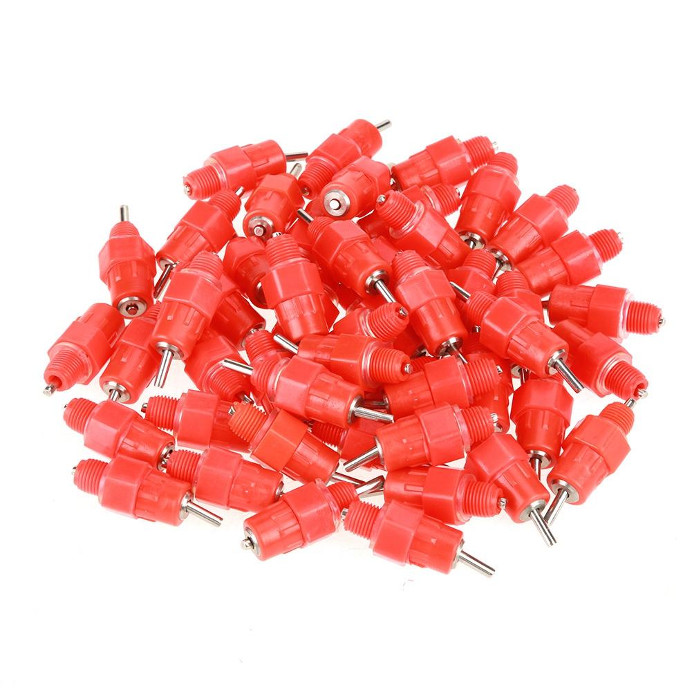 50 PCS Chicken Nipple Feeder Water Drinker Duck Hen Poultry for 3 4  PVC