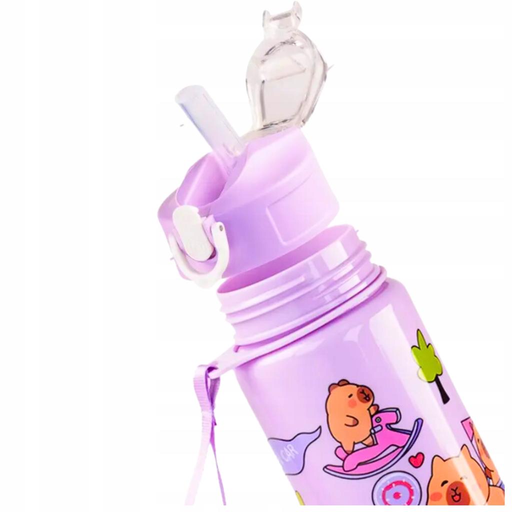 Capybara Water Bottle With Straw For Children To School 690 Ml