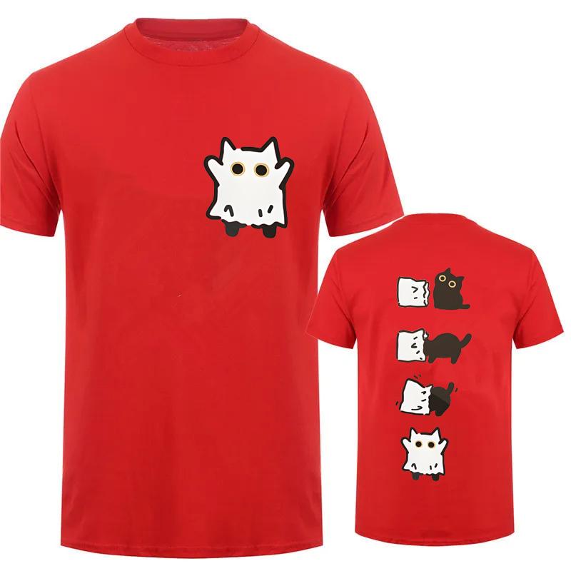 Summer T-shirts Streetwear Boo Black Cat Graphics Printed Tees for Women Men Clothing Horror Spooky Season Tops T Shirt Unisex