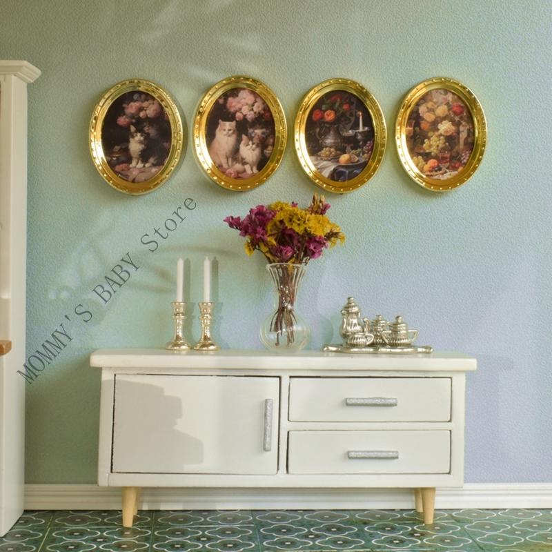 

H3CD Iron Photo Frame 1/12 Miniature Artwork Frame for Art Gallery Scene Display 4pcs China Mainland