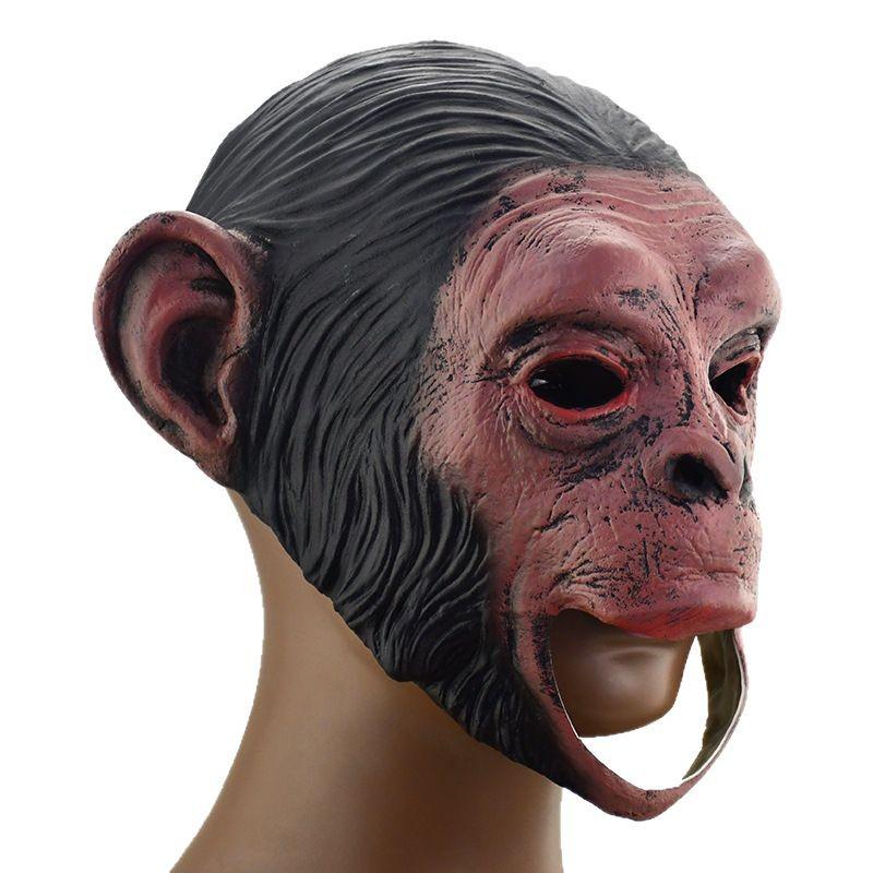 Maschera di Scimpanzé Cesare di Halloween - Copricapo Animale per Intrattenimento e Oggetti di Scena Douyin