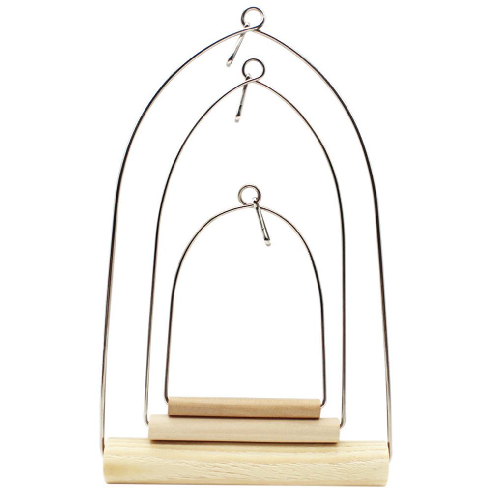 Parrot Wooden Perch Safe Healthy Training Stand Hanging Swing Toys Bird Supplies To Relieve Boredom