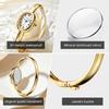 AIMANA Elegant Ladies Gold Bangle Watch Luxury Oval Roman Numeral Quartz Stainless Steel Strap Classic Dress Gift for Women