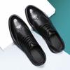 Classic British Gentleman Leather Shoes Carved Floral Brogue Casual Rear Heel Small Cloth Label Fashionable Men's Shoes