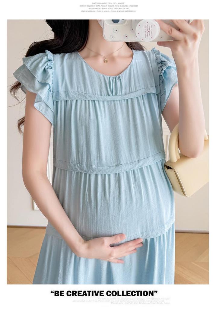 2026 Stylish Mid-length Loose Maternity Summer Dress for Trendy Moms