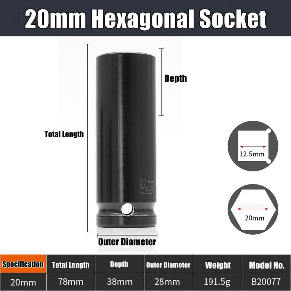 1Pcs 9-32mm Impact Wrench Drive Socket Electric Hex Standard Socket Head Adapter  Tire Removal Tool