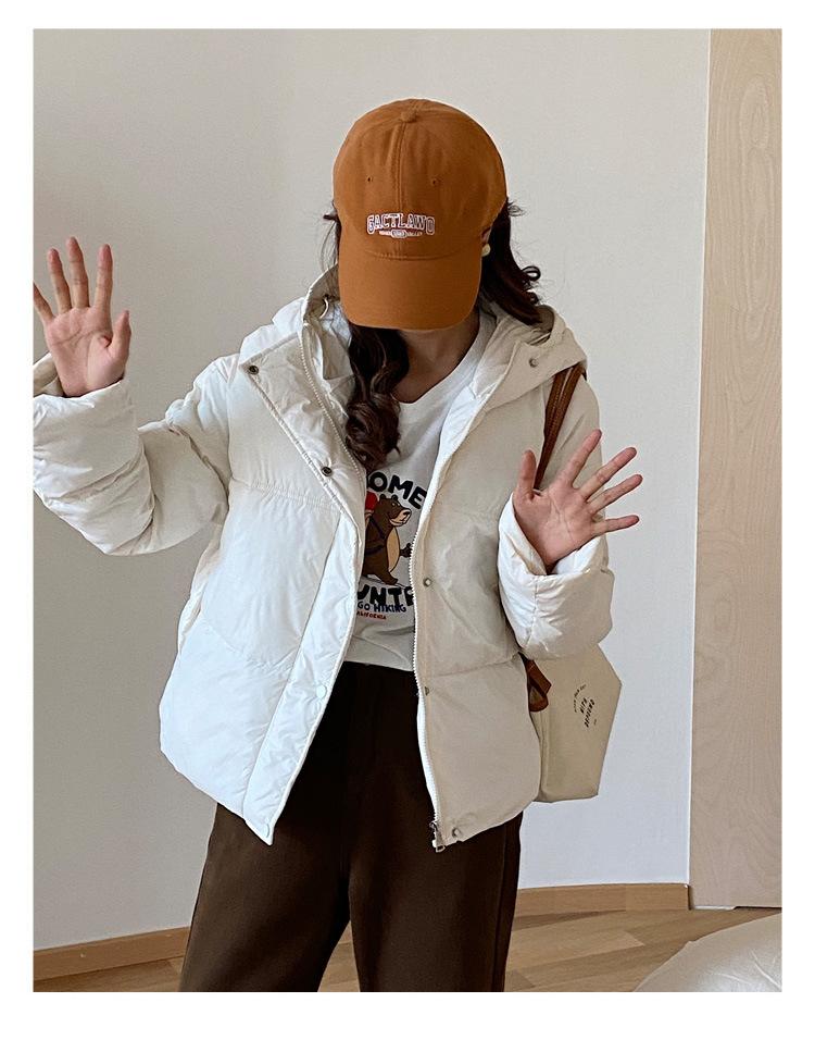 

New autumn and winter bread down cotton clothes women s thickened loose small short small coat S білий