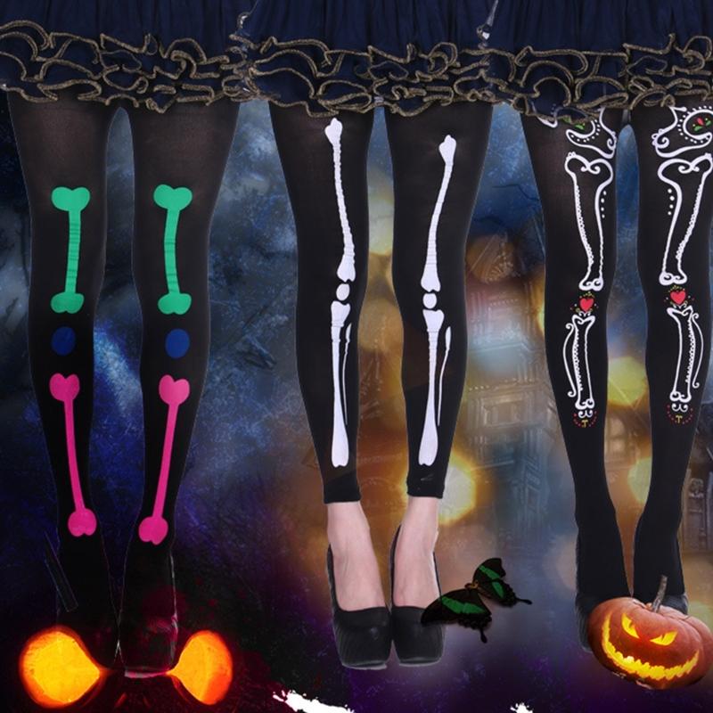 Women Sexy Tights Skinny Stockings Patterned Tights Thigh High Elastic Socks Halloween Leggings Pantyhose