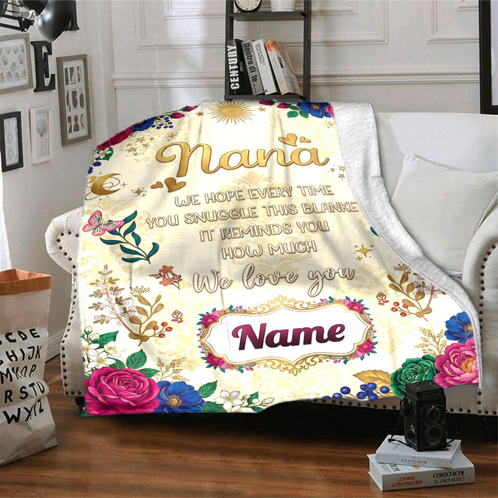 Nana'S Love Blanket Customize Your Name Blankets Are Warm Soft Blankets Perfect For Naps Sofas And Relaxation They Also Make Great Christmas Halloween