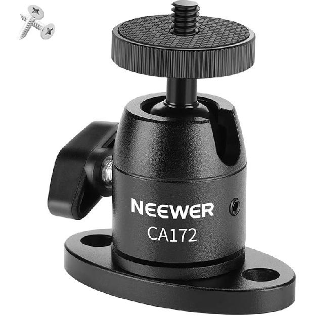 NEEWER Basic Mini Ball Head, Portable Tripod Head Camera Mount Adapter with 1/4  Screw for Compact DSLR Action Cam Phone LED Ring Light Monopod CA172