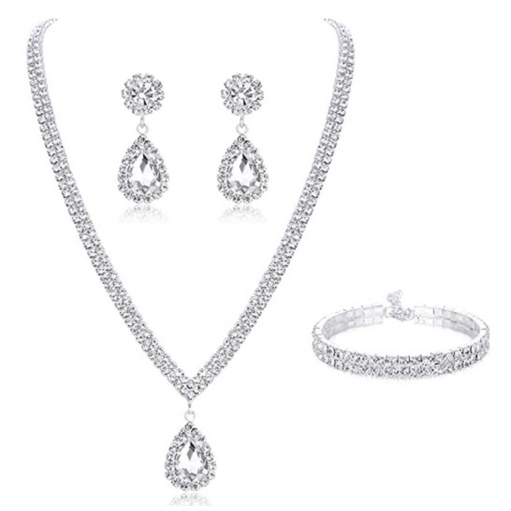 

Set Necklace Earrings Bracelet Three-piece Set, Jewelry Set Ornaments