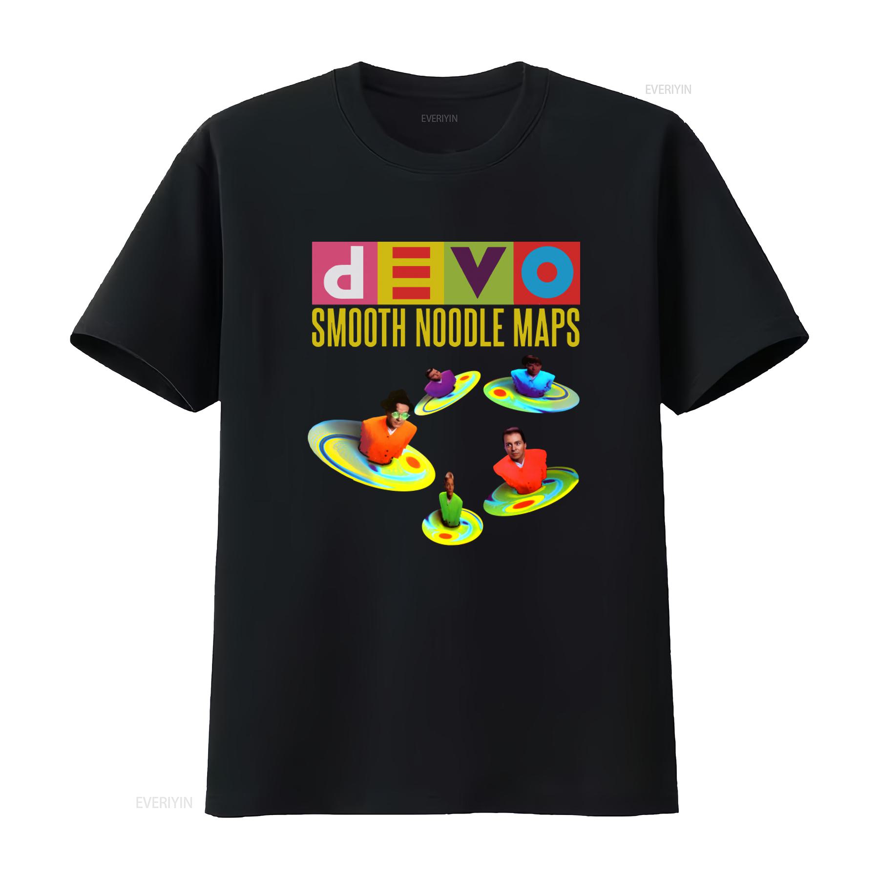 

Devo Smooth Noodle Maps Album Cover T Shirt Morning Dew Black Size S 5XL vintage Washed Unisex fashion graphic Versatile Soft 4XL