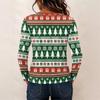 Women's Christmas Print Long Sleeve Neck Pullover Top