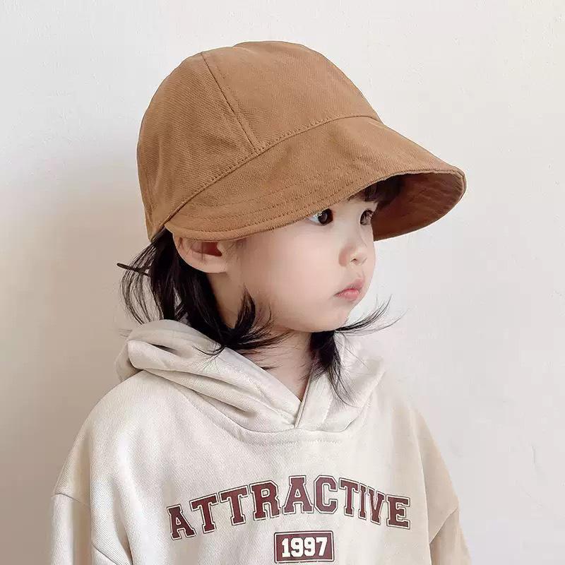 Kids' Spring/Autumn Baseball Cap, Infant Flat Cap, Sun Protection Bucket Hat for Boys & Girls