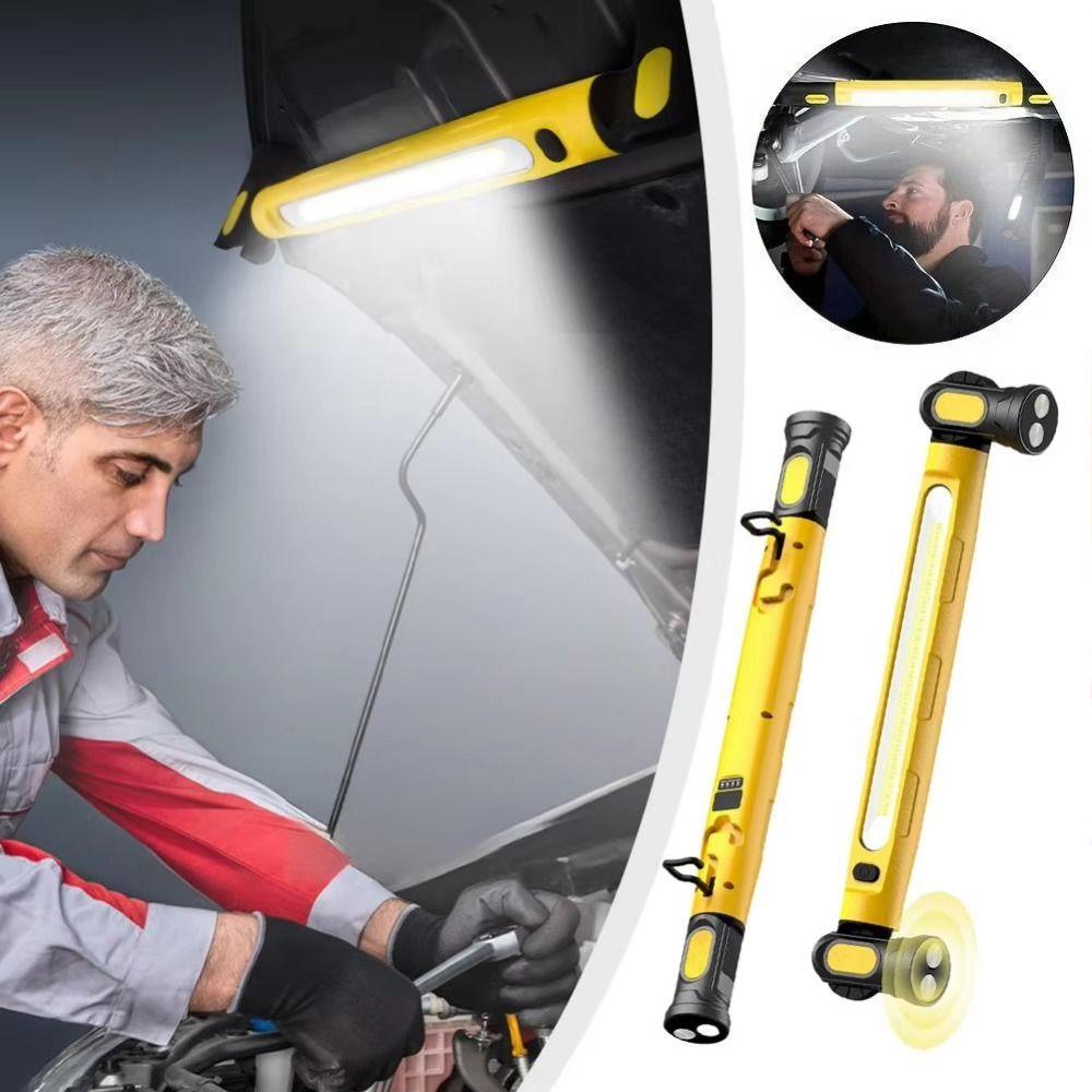 Super Bright LED Work Light Rechargeable Rotating Magnetic Base Magnetic Work Inspection Lamp Durable 5200mAh