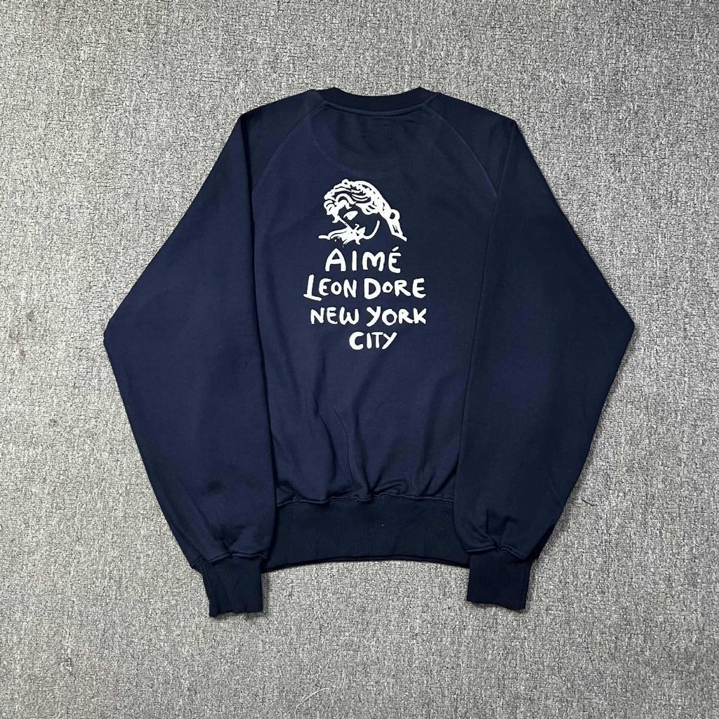 Aime New York Queens Landmark Print Round Neck Sweatshirt - Versatile Men's Hoodie