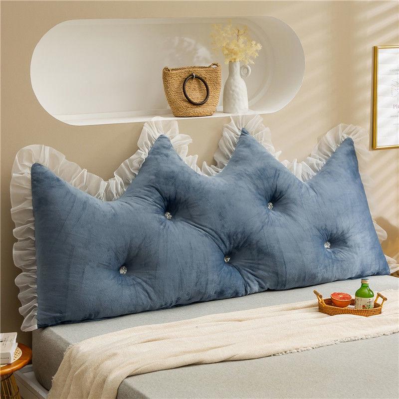 Princess Backrest Cushion: Soft Crystal Velvet, Removable & Washable Pillow for Tatami Bed