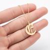 Gothic Old English Initial Necklace Stainless Steel Monogram 26 Letter Alphabet Necklace Jewelry Accessories Collier Femme