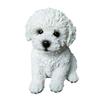 White Resin Bichon Frise Dog Ornament Cute Pet Model Figure Home Desk Decoration Gift For Dog Lovers Animal Collectors