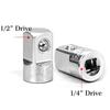 Ratchet Socket Adapter Reducer Converter 1/2" To 1/4" 1/4" To 1/2" Stainless Steel Sockets for Construction