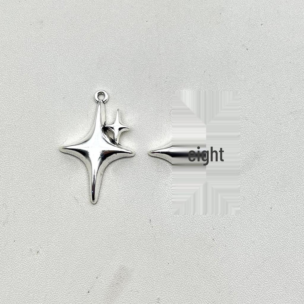 Antique Silver Zinc Alloy Four-Pointed Star Pendant Charm