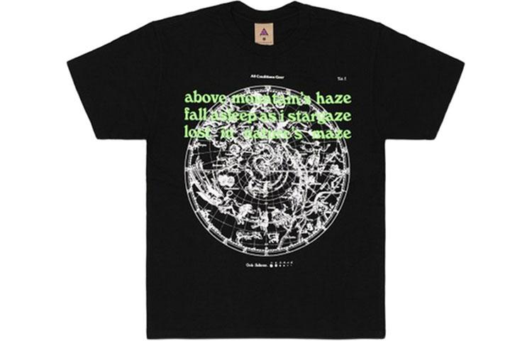 Nike ACG T Shirts Men s Black Crew Neck Moderate Straight Fit DC4087-010 S
