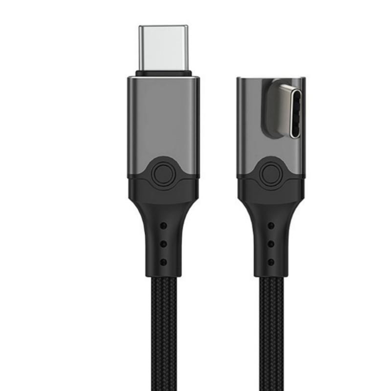 Typ-C-Gerade-Stecker zu abgewinkeltem Mittelknick-Stecker Datenkabel 240W Ladefunktion 80 Gbit/s Datenübertragung Unterstützung 60Hz