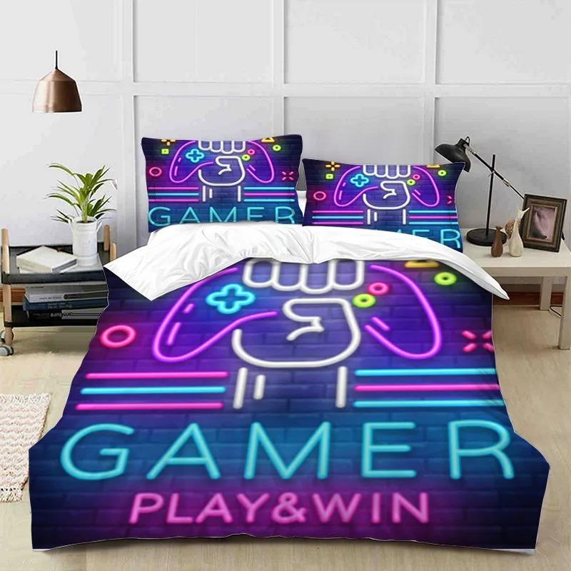 Gamepad Print, Duvet Cover, Pillowcase, Luxury Bedding Set, Room Bedroom Decoration, Children's and Boys' Comforter Sets Gifts