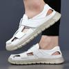 Fashion Summer Quality Men Leather Casual Sandals Outdoor Flat Comfort Sandals Beach Anti Slip Hollow Out Lightweight Boy Sport Sandals