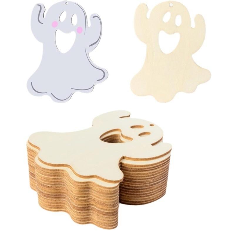 20PCS Handmade Wood Hanging Halloweens Decorations Easy Assembly Holiday Craft Project for Kids Adults